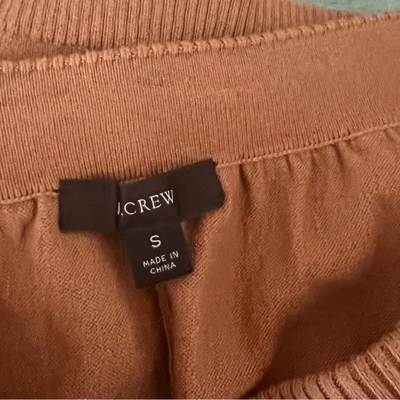 j Crew Tan Brown High Waisted Cotton Cashmere Sweater Knit Short Small