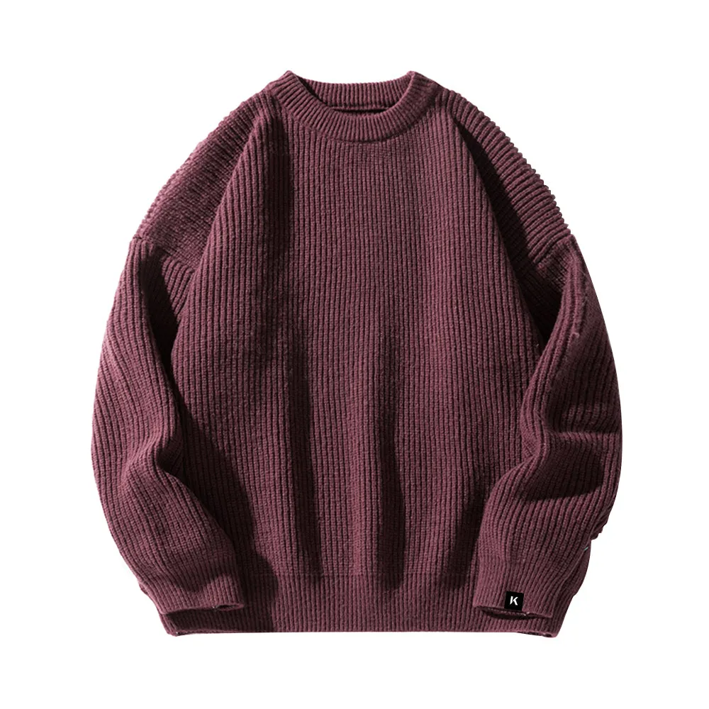 Japanese Thick Needle Pit Texture Solid Color Sweater