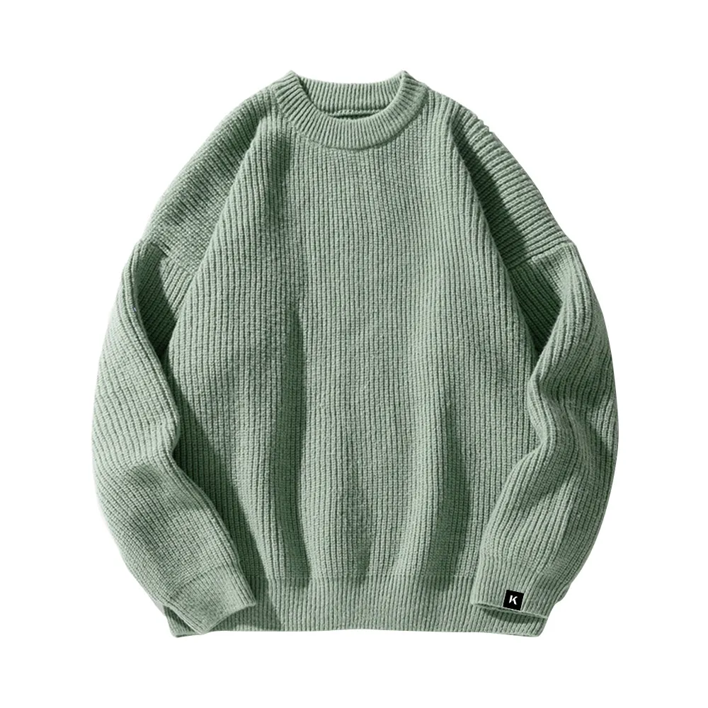 Japanese Thick Needle Pit Texture Solid Color Sweater
