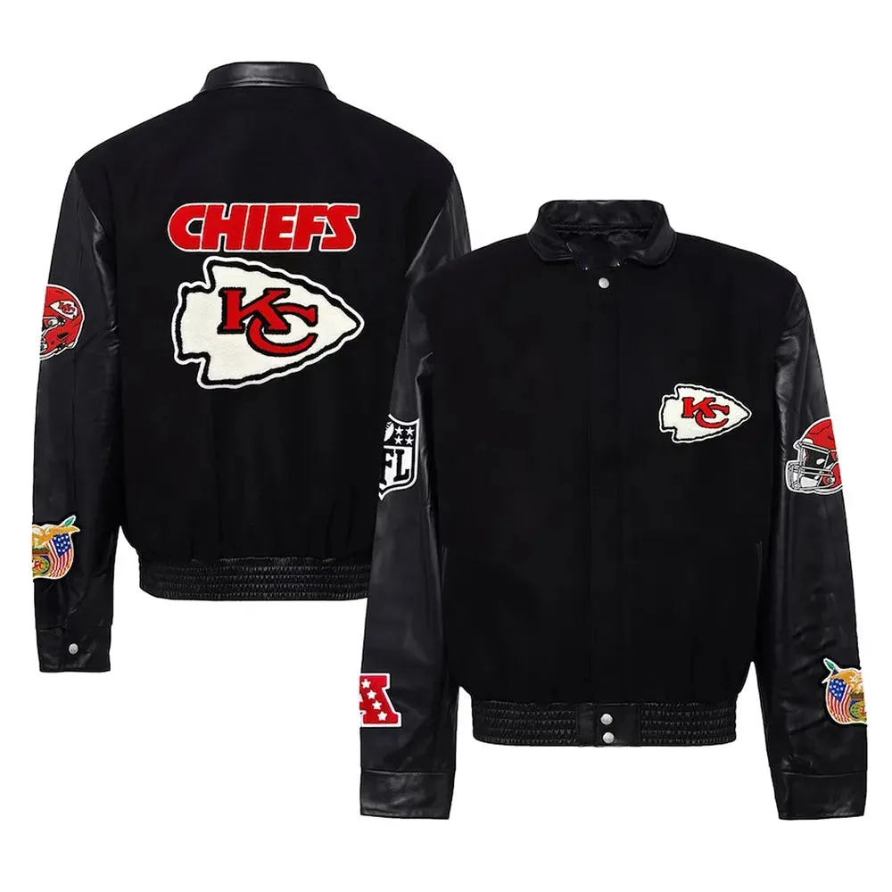 JH Kansas City Chiefs Varsity Black Jacket