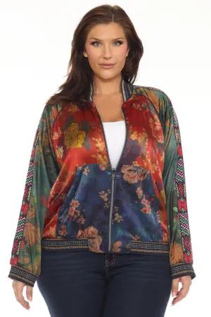 Johnny Was Vintage Reversible Silk Bomber Jacket C40423-O