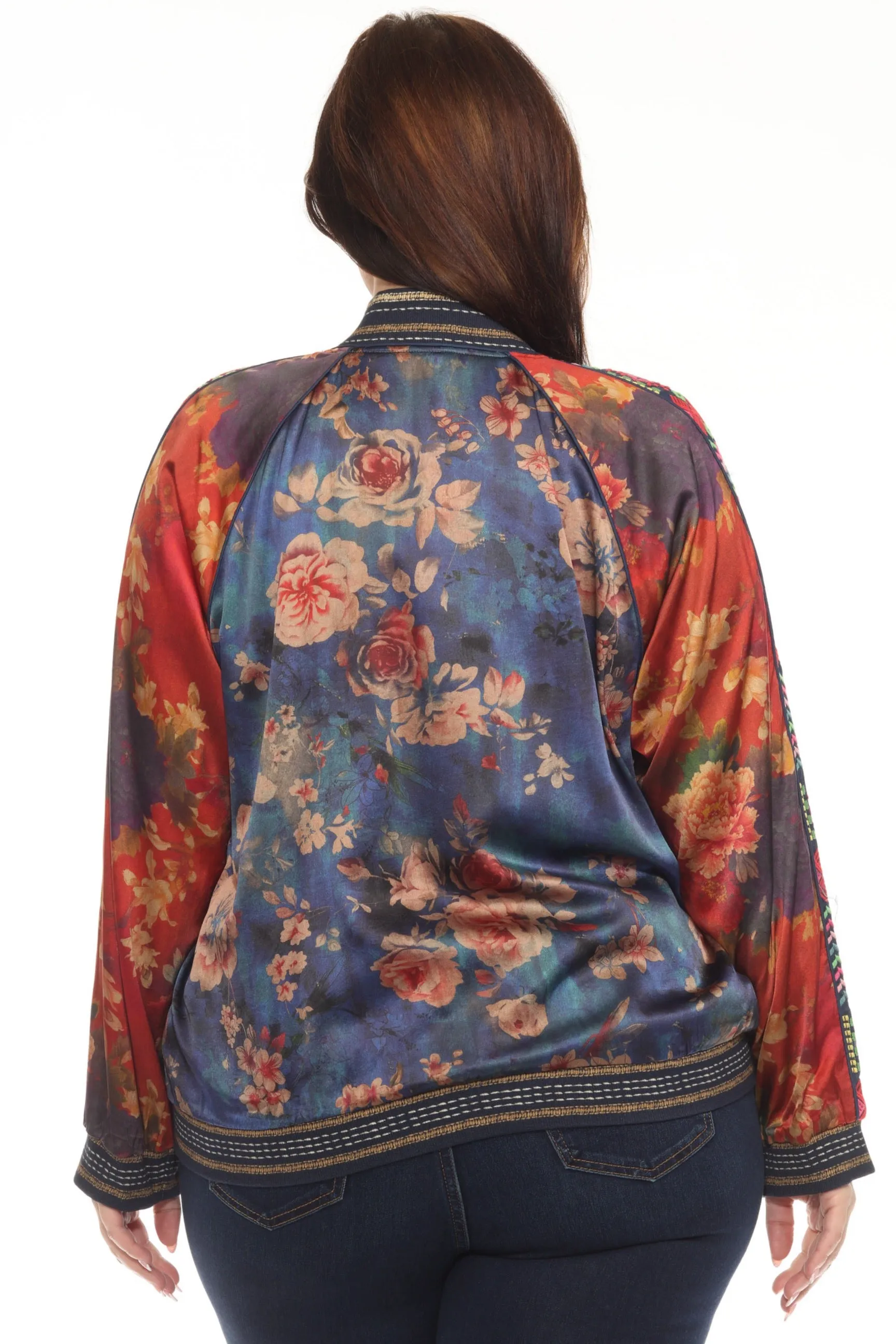Johnny Was Vintage Reversible Silk Bomber Jacket C40423-O