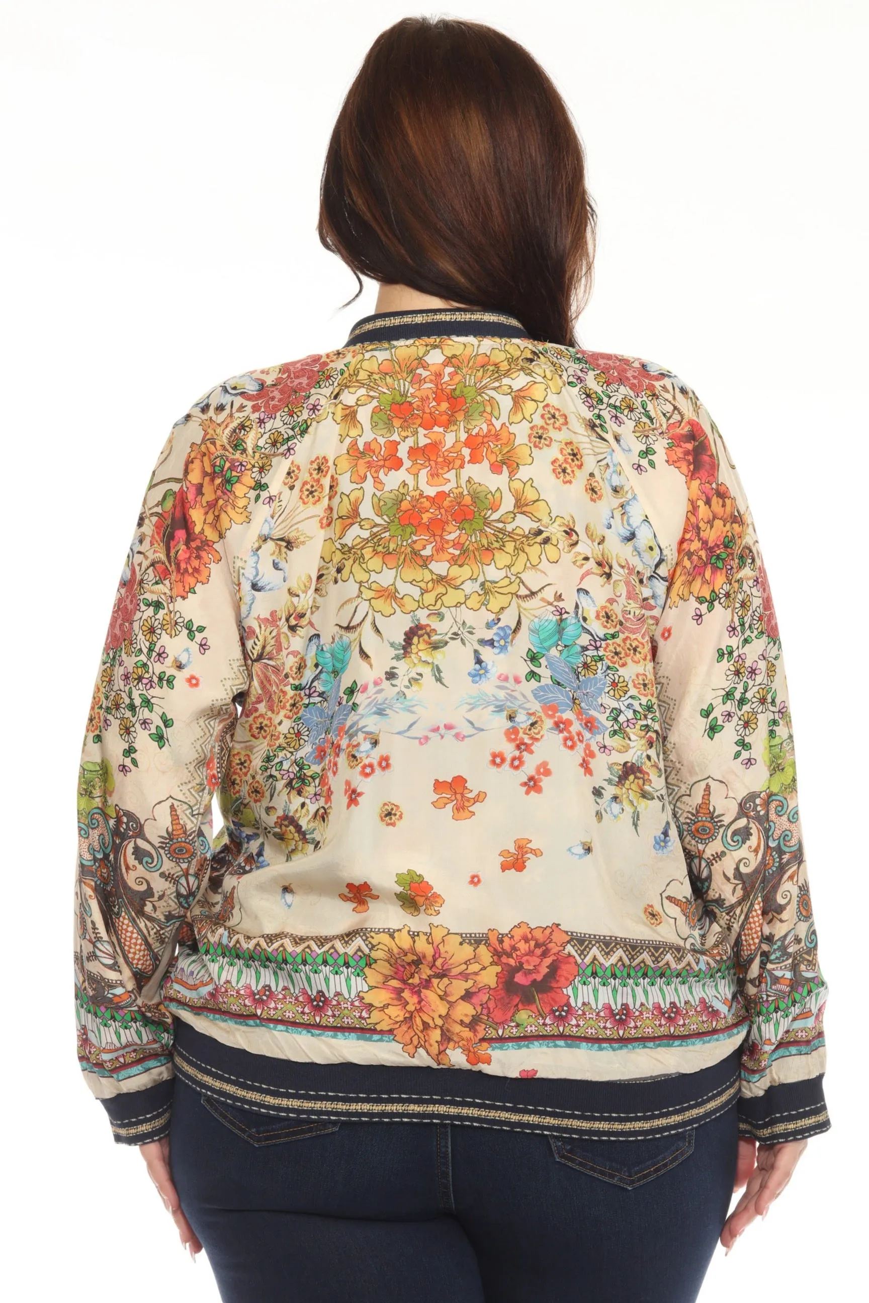 Johnny Was Vintage Reversible Silk Bomber Jacket C40423-O