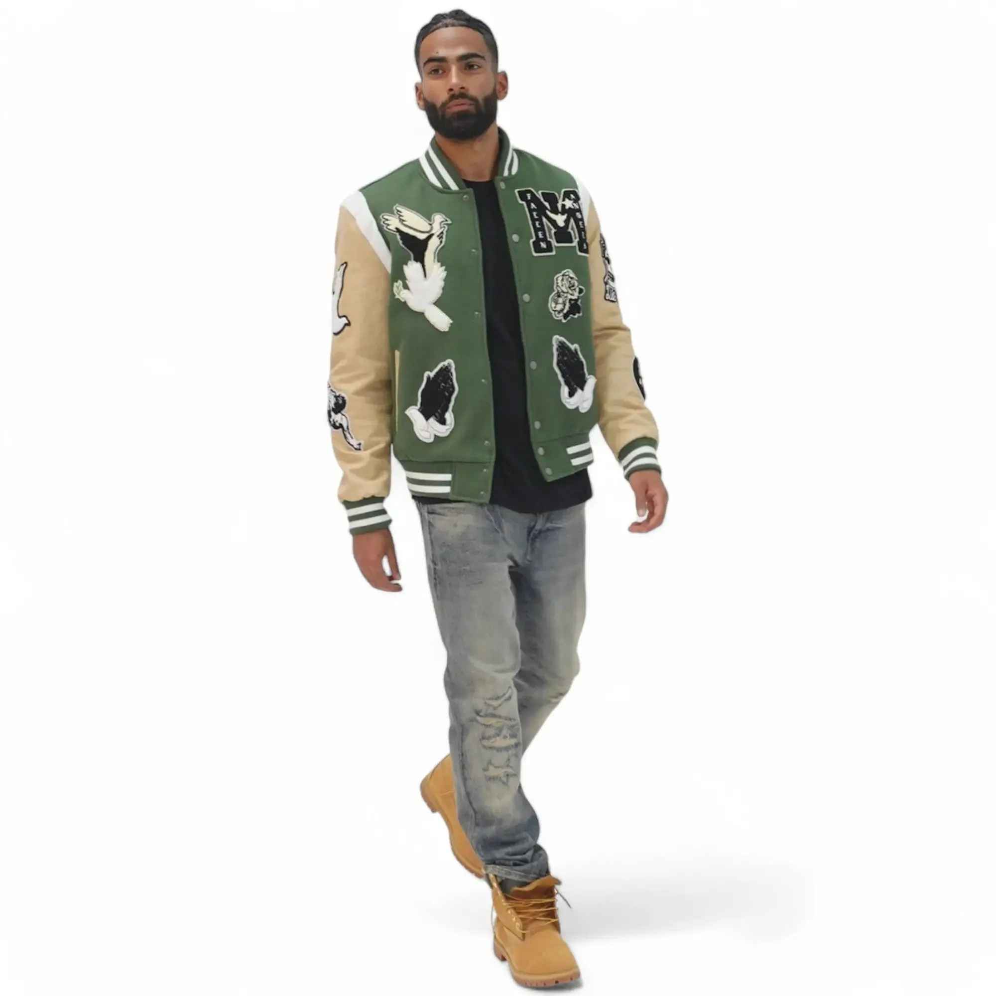 Jordan Craig Men Fallen Angels Varsity Jacket (Pine)