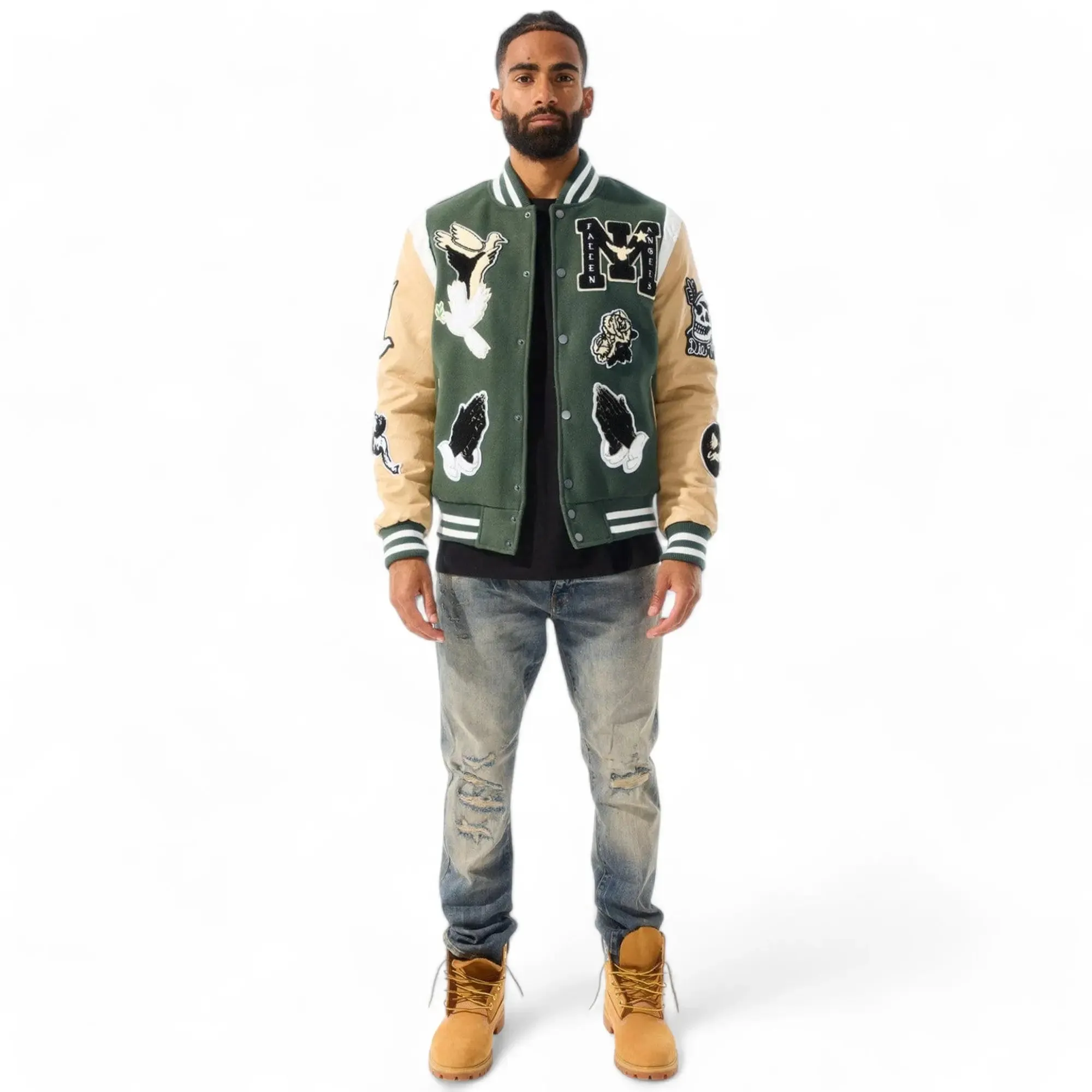 Jordan Craig Men Fallen Angels Varsity Jacket (Pine)