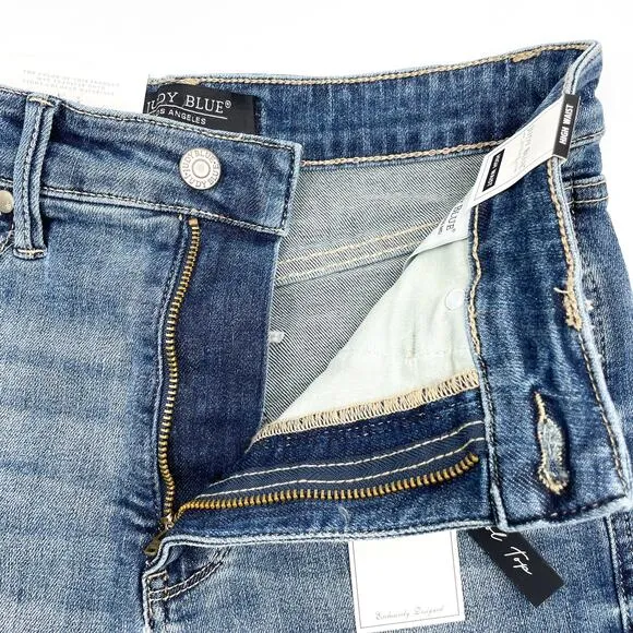 Judy Blue Marissa High-Rise Tummy Control Denim Shorts Fray Hem Cut Offs Sz M