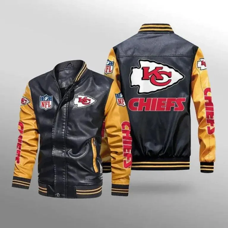 Kansas City Chiefs NFL Black & Yellow Varsity Jacket