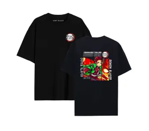 KART BLACK Men's & Women's Anime Over Sized  Printed T-Shirts T-Shirts | (MT - ANIME - DEMON SLAYER)