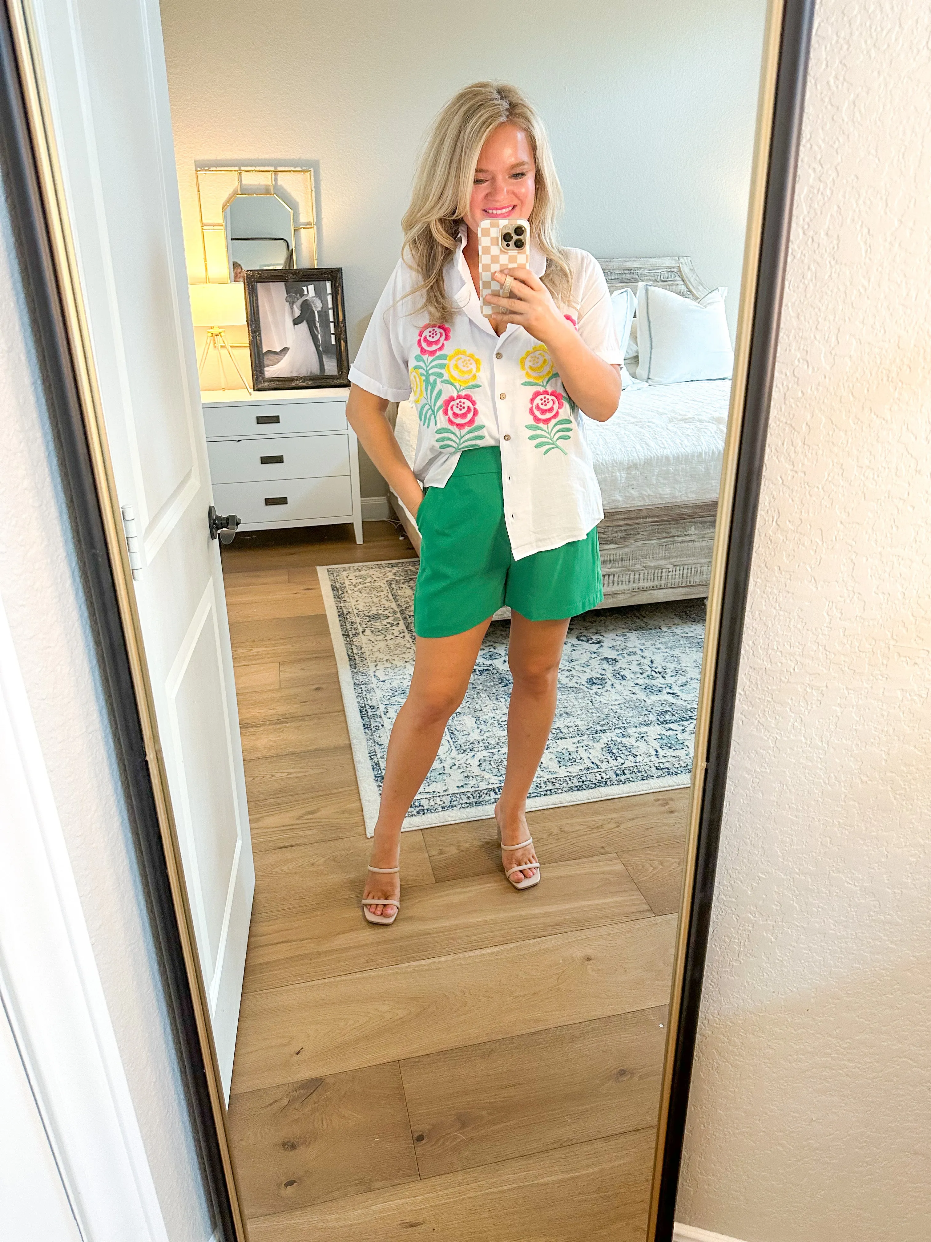 Kelly Green High Waisted Shorts