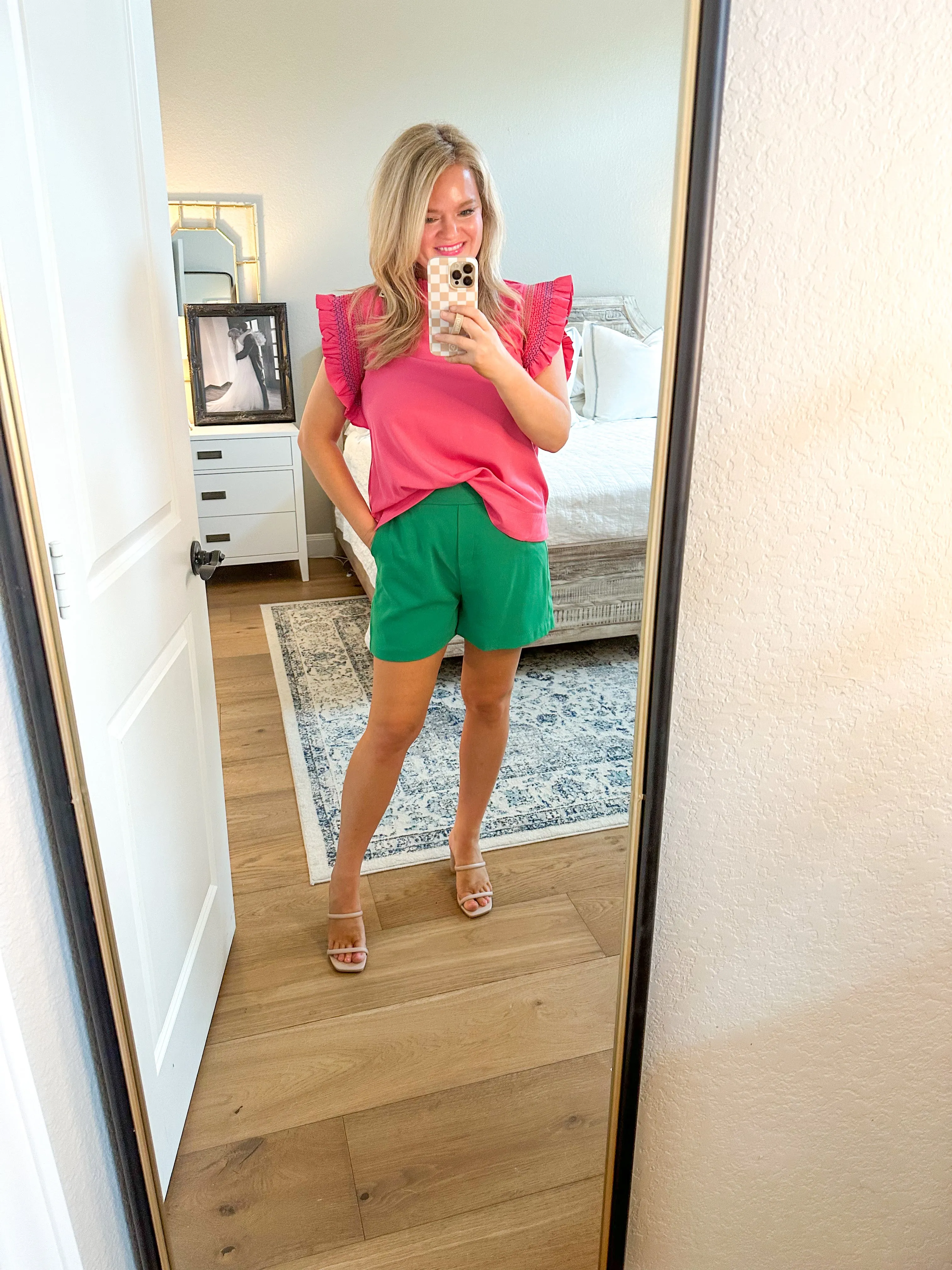 Kelly Green High Waisted Shorts