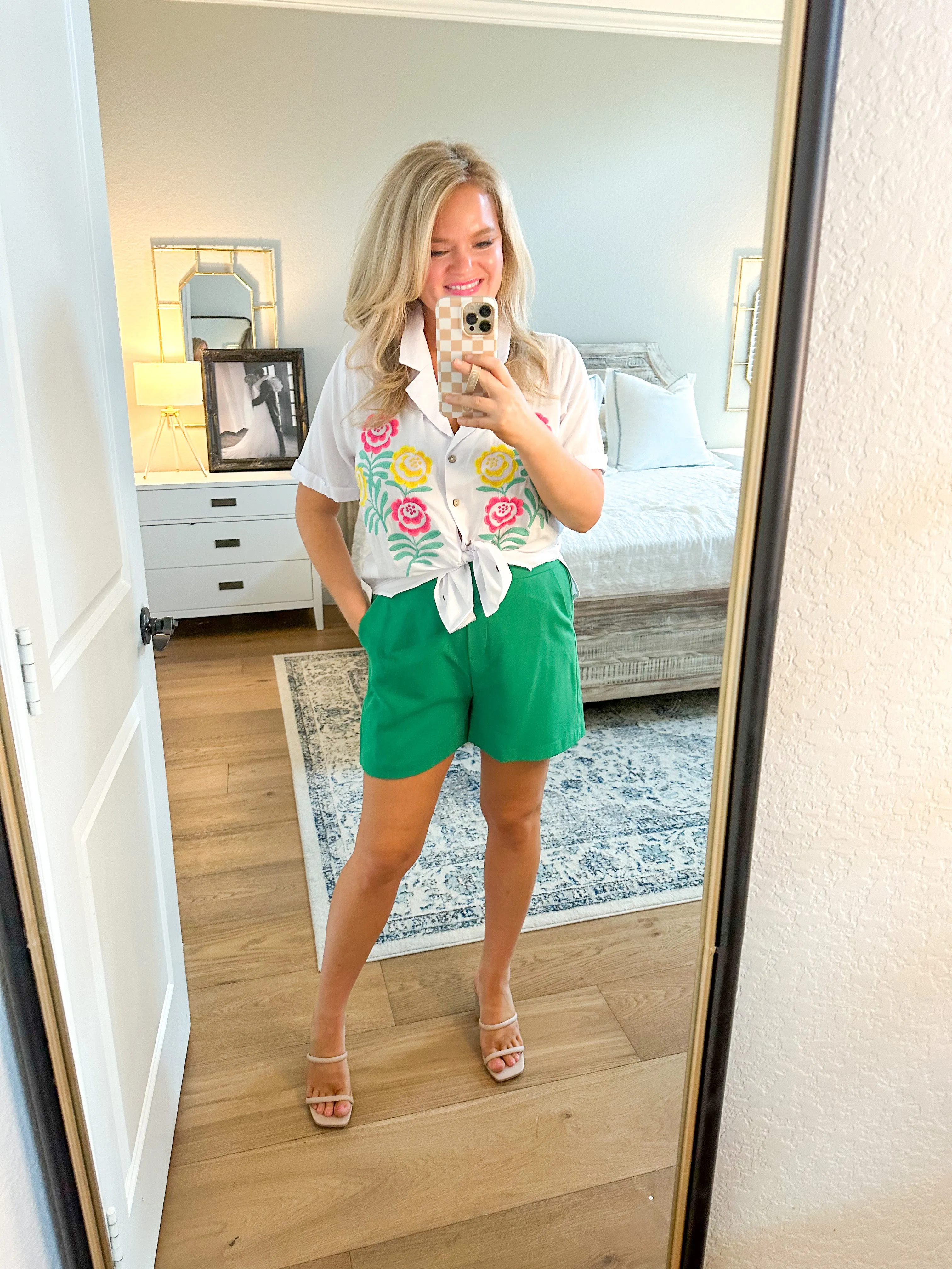 Kelly Green High Waisted Shorts