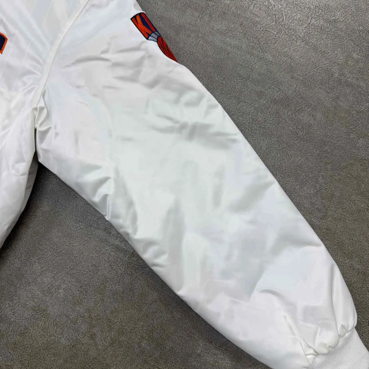 Kith Varsity Jacket "KNICKS PINSTRIPE" White Used Size L