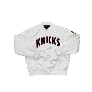 Kith Varsity Jacket "KNICKS PINSTRIPE" White Used Size L