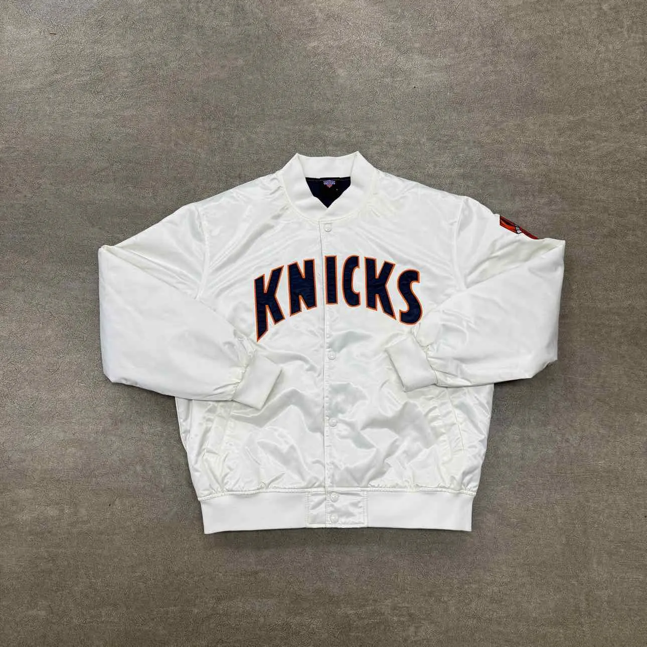 Kith Varsity Jacket "KNICKS PINSTRIPE" White Used Size L