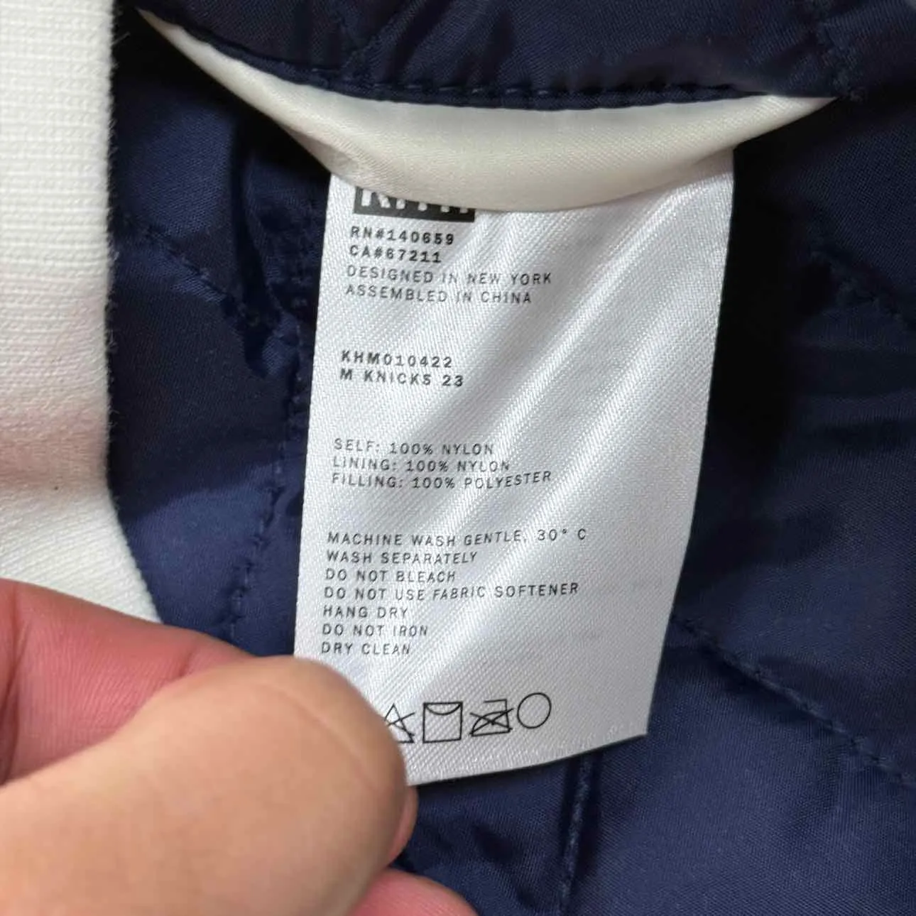Kith Varsity Jacket "KNICKS PINSTRIPE" White Used Size L