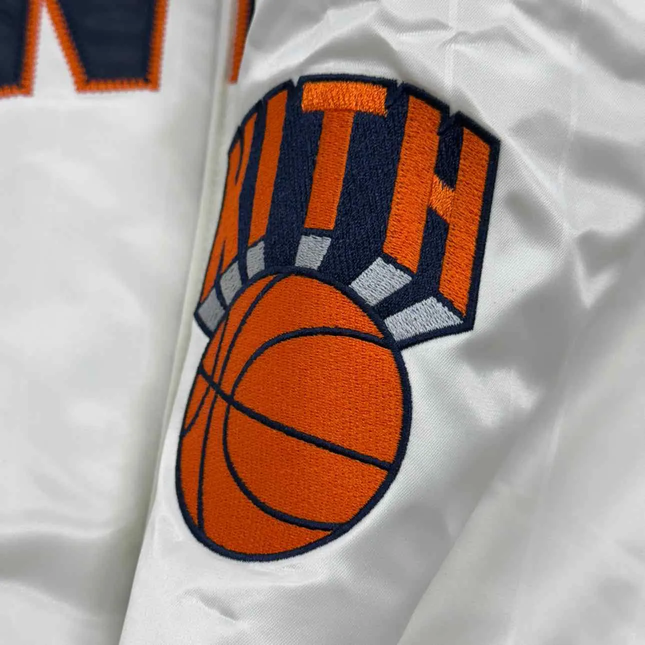 Kith Varsity Jacket "KNICKS PINSTRIPE" White Used Size L