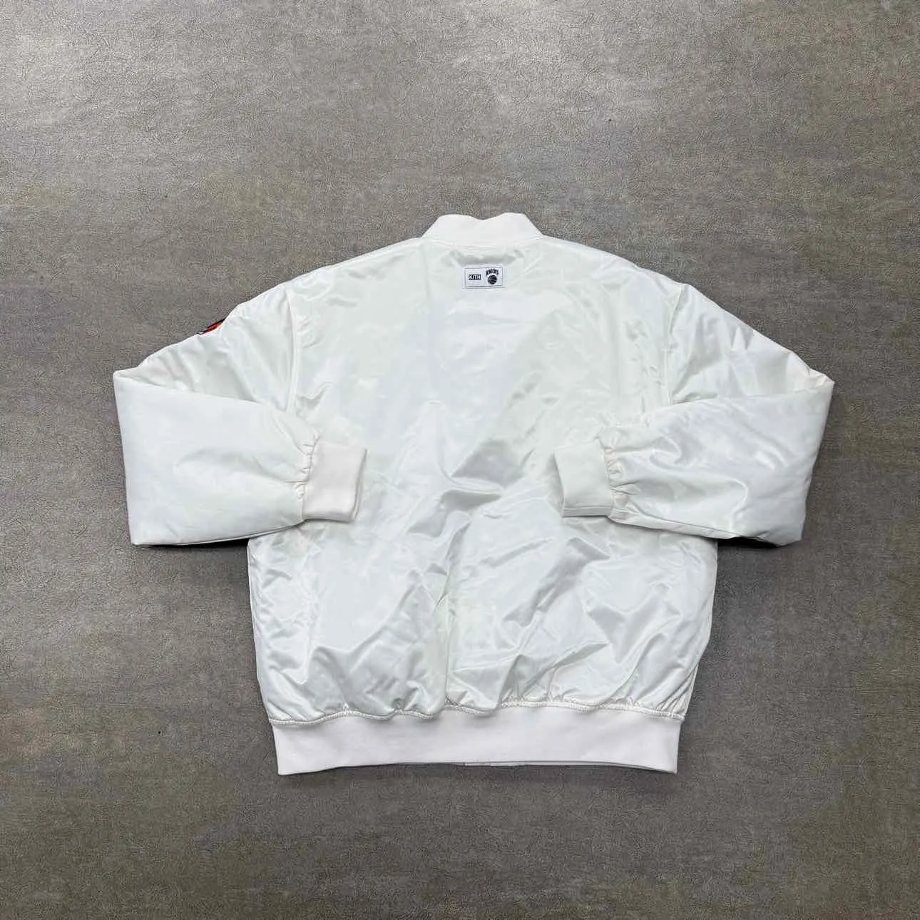 Kith Varsity Jacket "KNICKS PINSTRIPE" White Used Size L