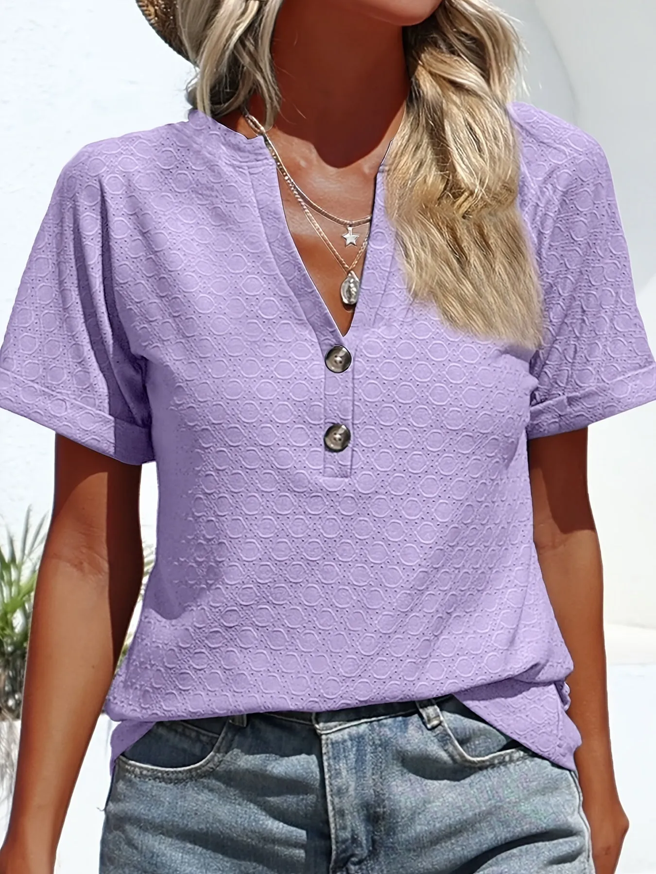 Krystel® | Elegant V-Neck T-Shirt