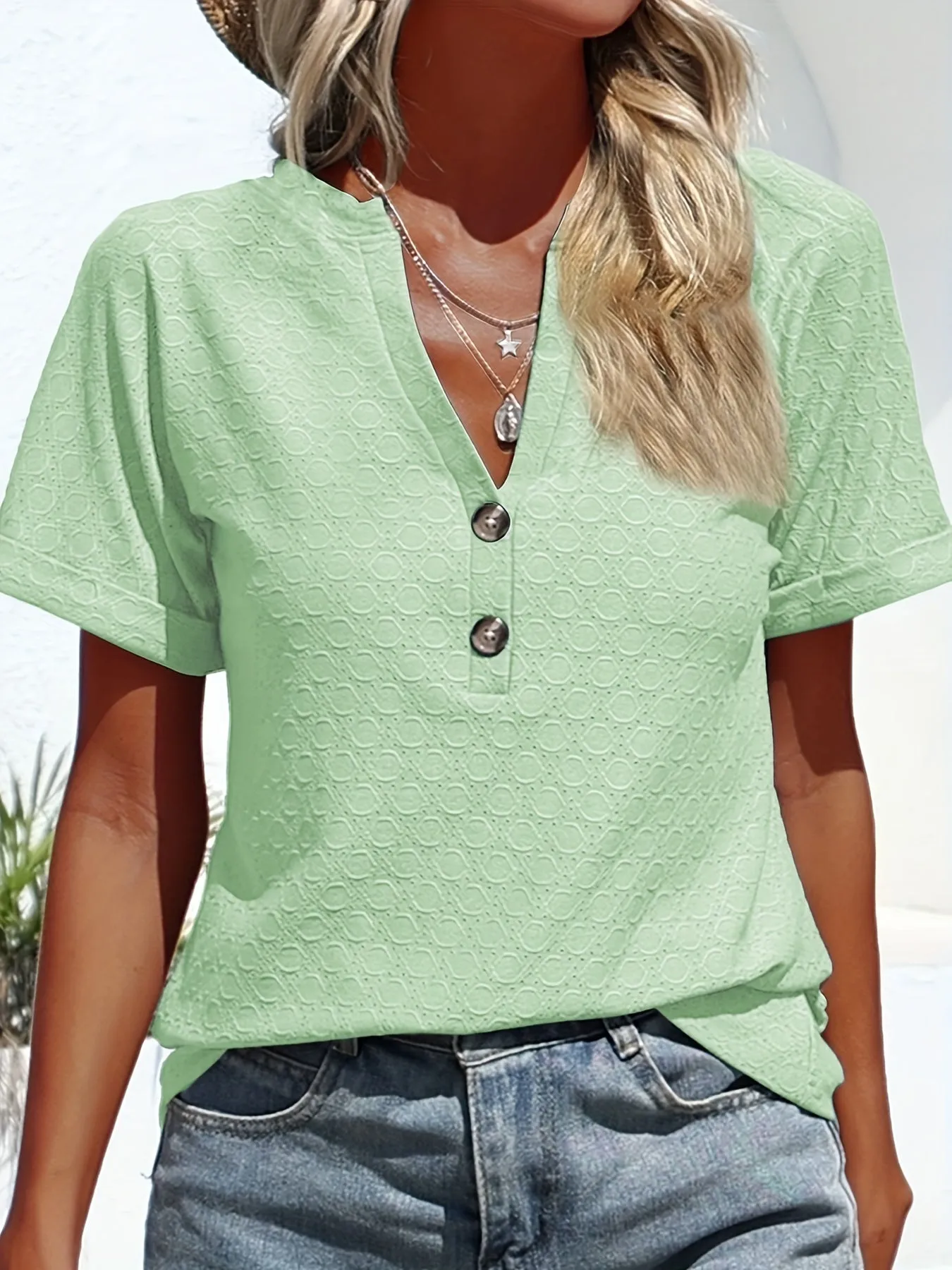 Krystel® | Elegant V-Neck T-Shirt
