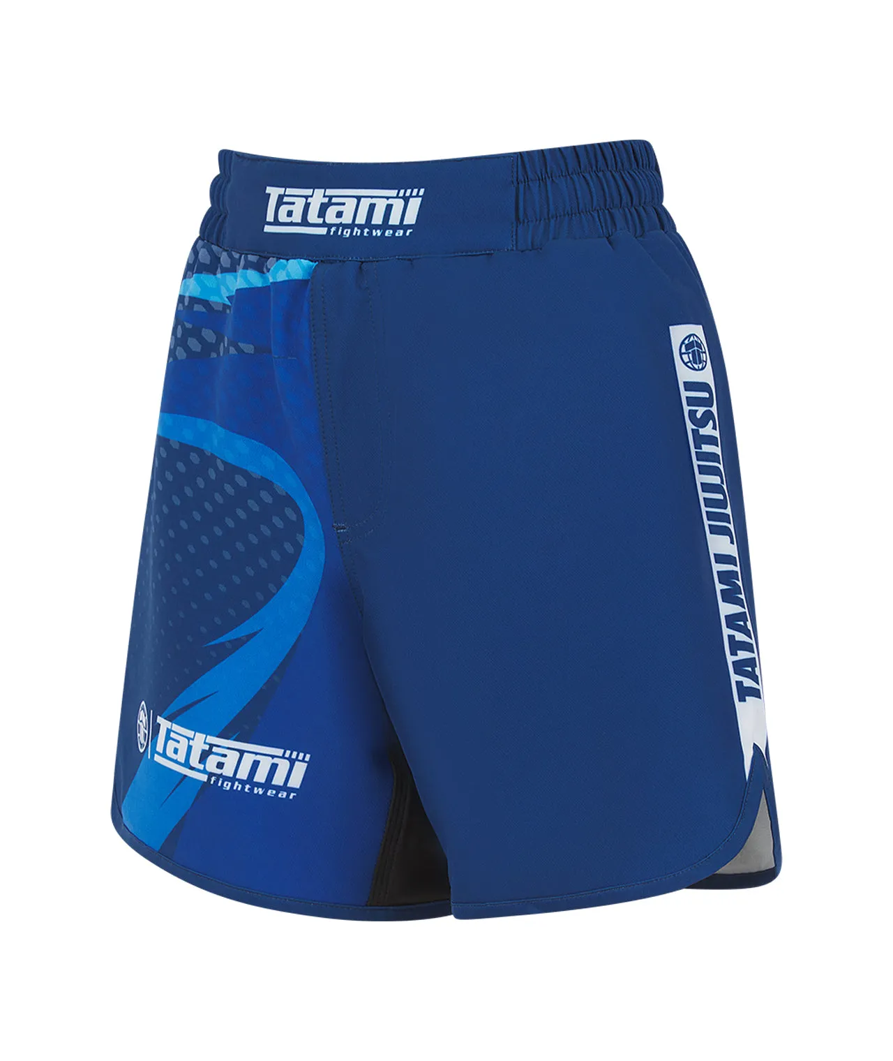 Ladies Abstract High Cut Shorts - Blue