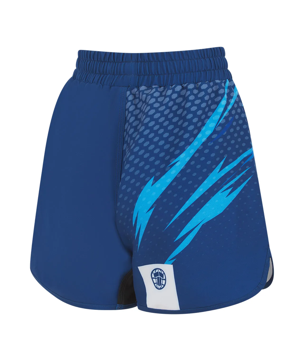 Ladies Abstract High Cut Shorts - Blue