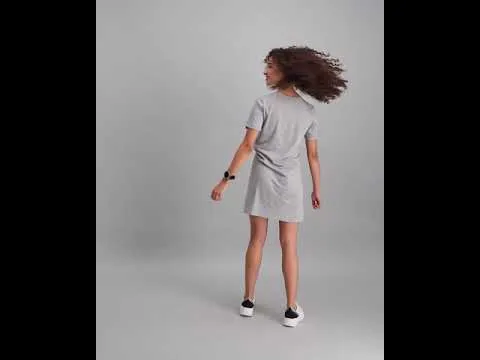 Ladies T-Shirt Dress - Grey