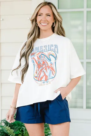 Lady Liberty Vintage Wash Tee, White
