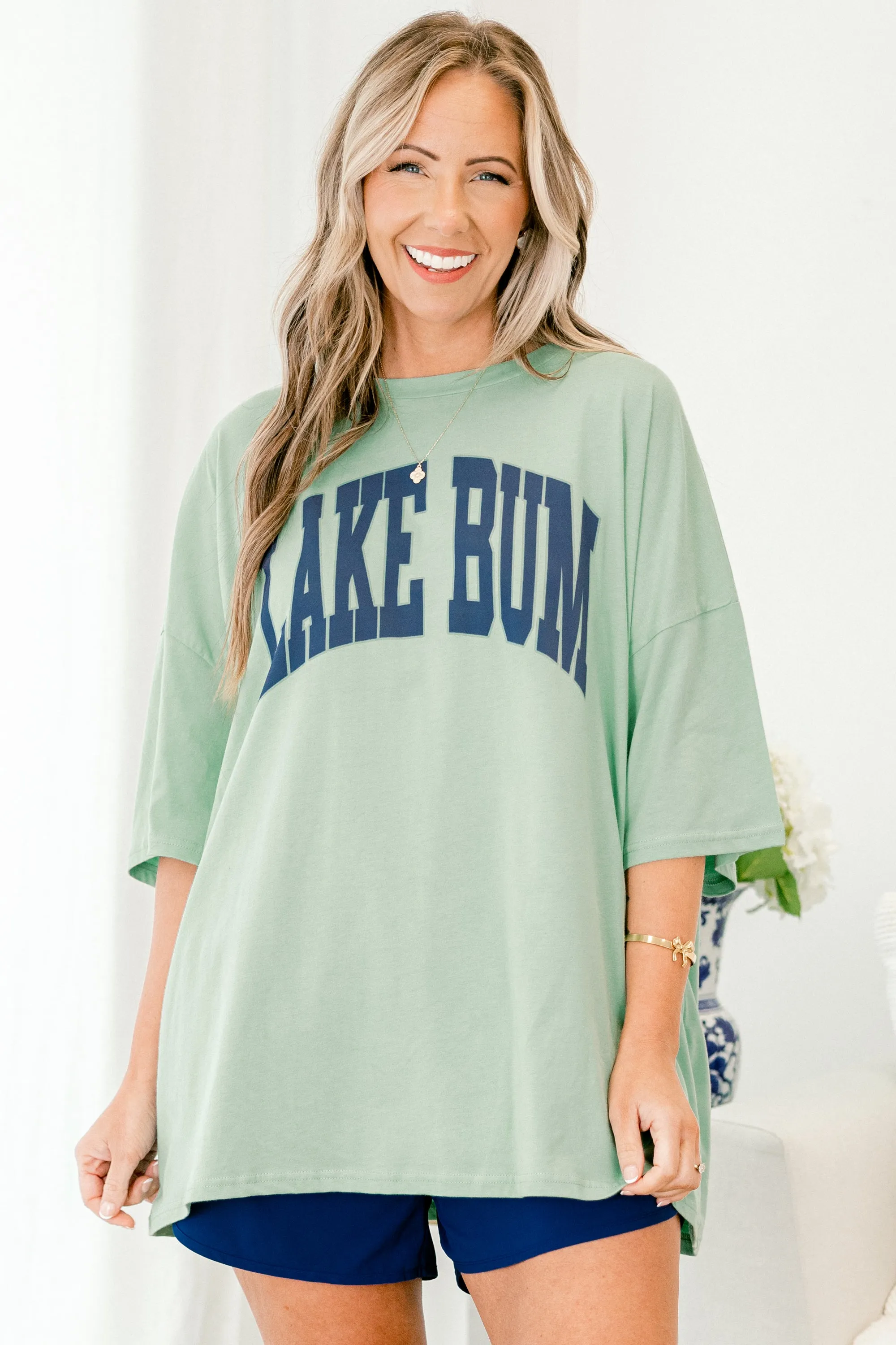 Lake Bummin' Boyfriend Tee, Light Green