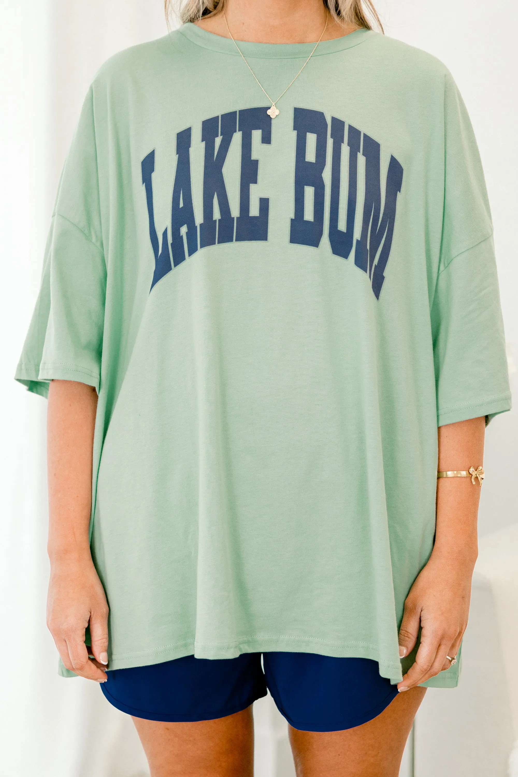 Lake Bummin' Boyfriend Tee, Light Green