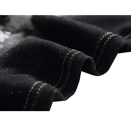 LAMKUKU Men’s Denim Shorts for Men Ripped Short Jeans Summer (32,Black)