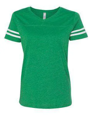 LAT Women's Fine Jersey Football V-Neck T-Shirt - 3537