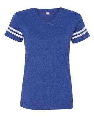 LAT Women's Fine Jersey Football V-Neck T-Shirt - 3537