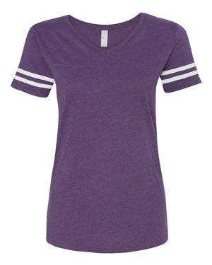 LAT Women's Fine Jersey Football V-Neck T-Shirt - 3537