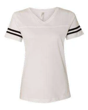 LAT Women's Fine Jersey Football V-Neck T-Shirt - 3537