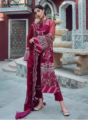 Latest Designer Chiffon Suit in Maroon Color #Y6106