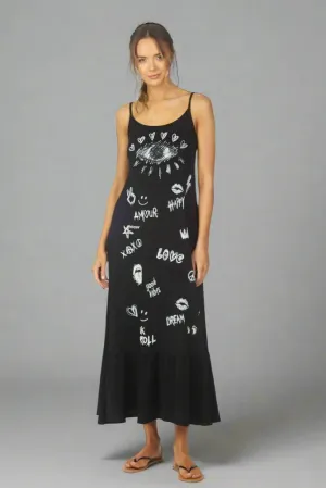 Lauren Moshi Beatrix Doodle Elements Maxi Dress
