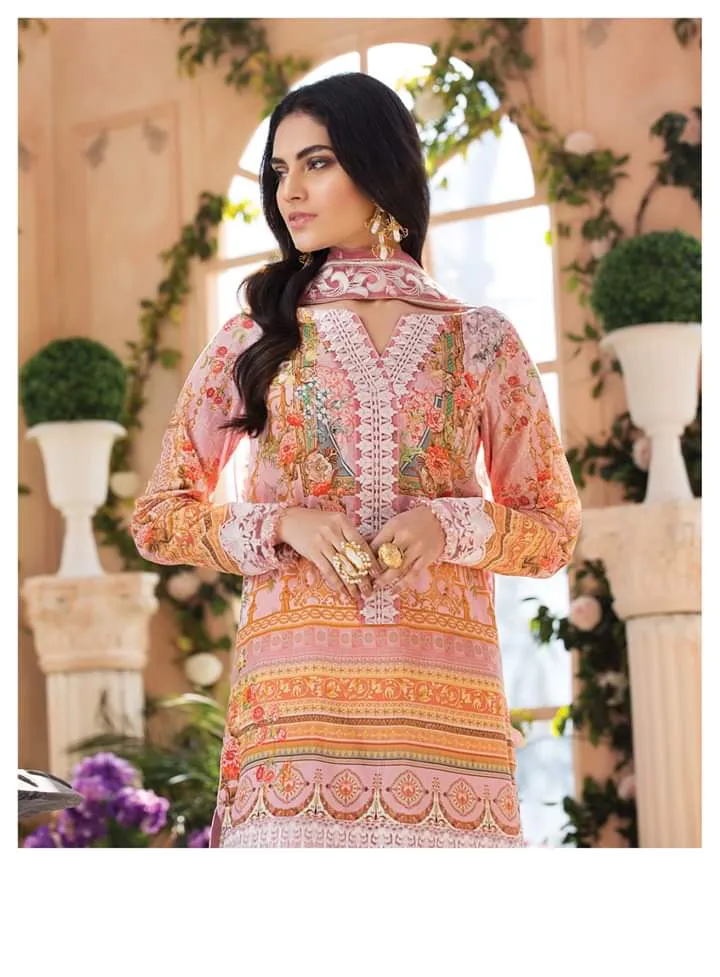 Lawn Outfit 2020 in Pink Color #M0027