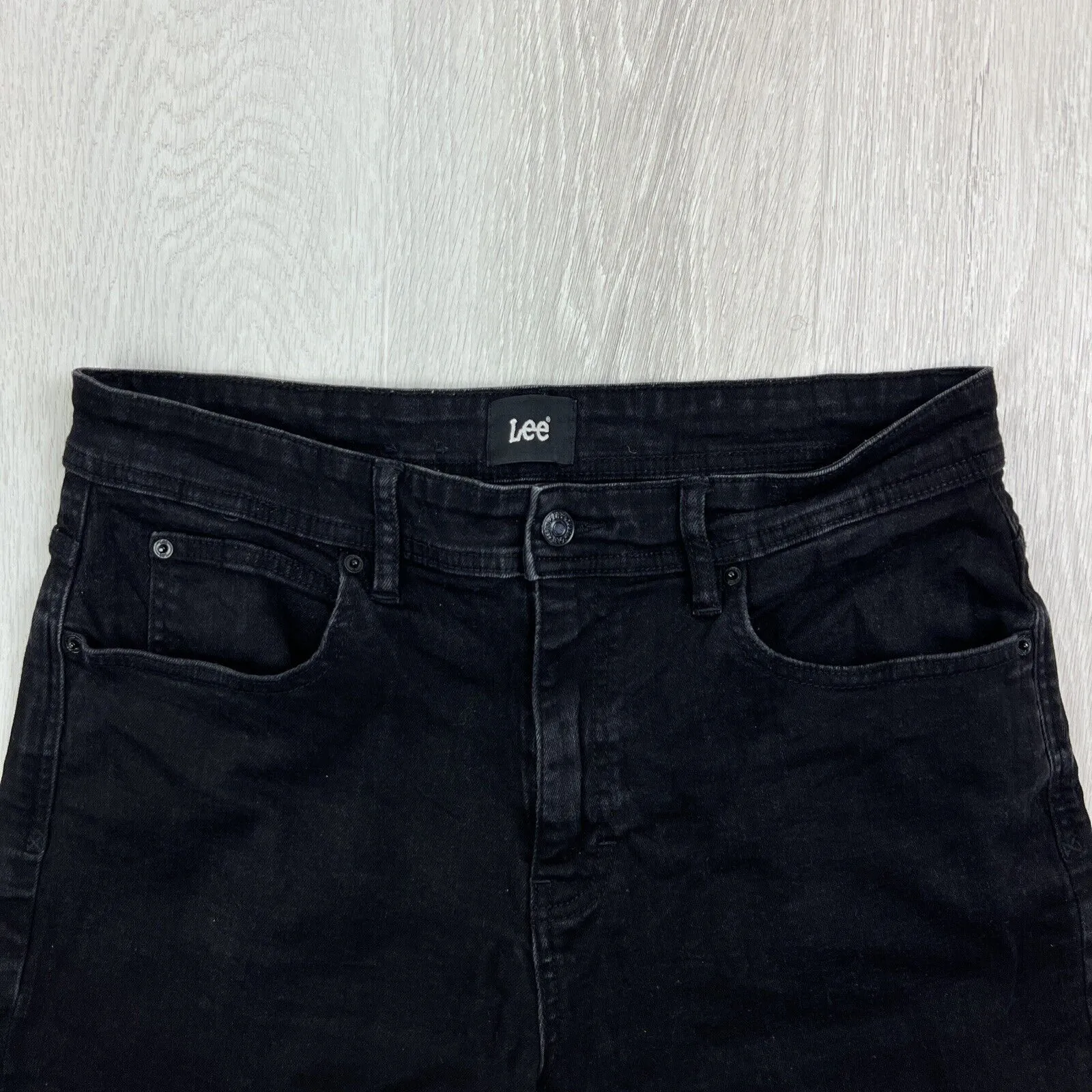 LEE Denim Mens Black Denim Z-Roadie Shorts Size 34