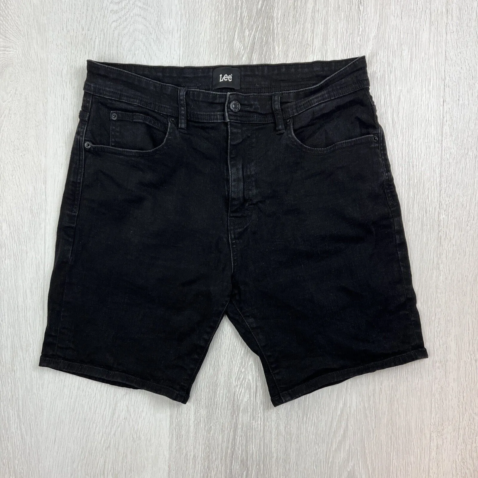 LEE Denim Mens Black Denim Z-Roadie Shorts Size 34