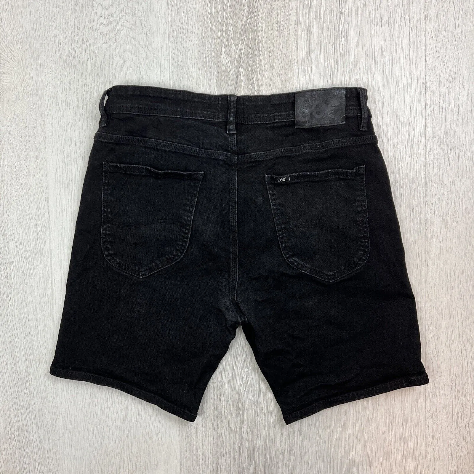 LEE Denim Mens Black Denim Z-Roadie Shorts Size 34