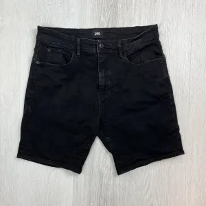 LEE Denim Mens Black Denim Z-Roadie Shorts Size 34