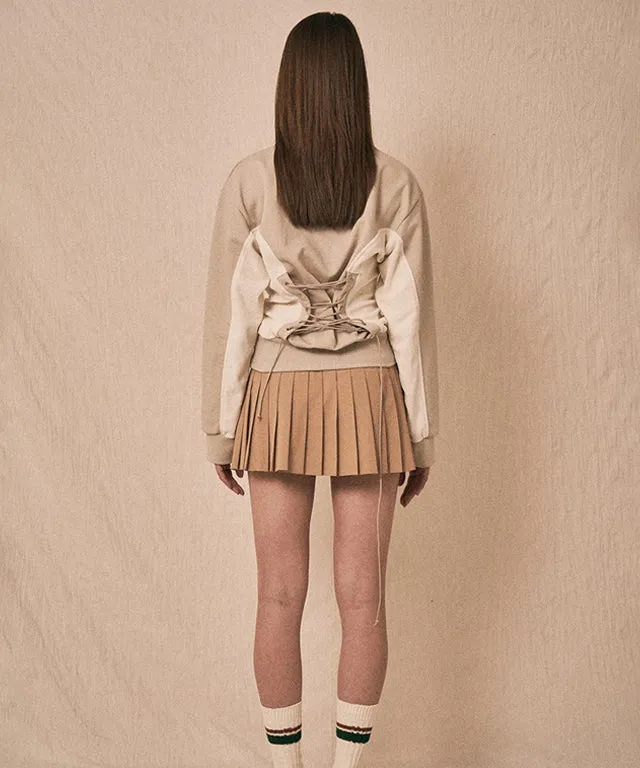 LENUCU Corset Sweatshirt - Beige