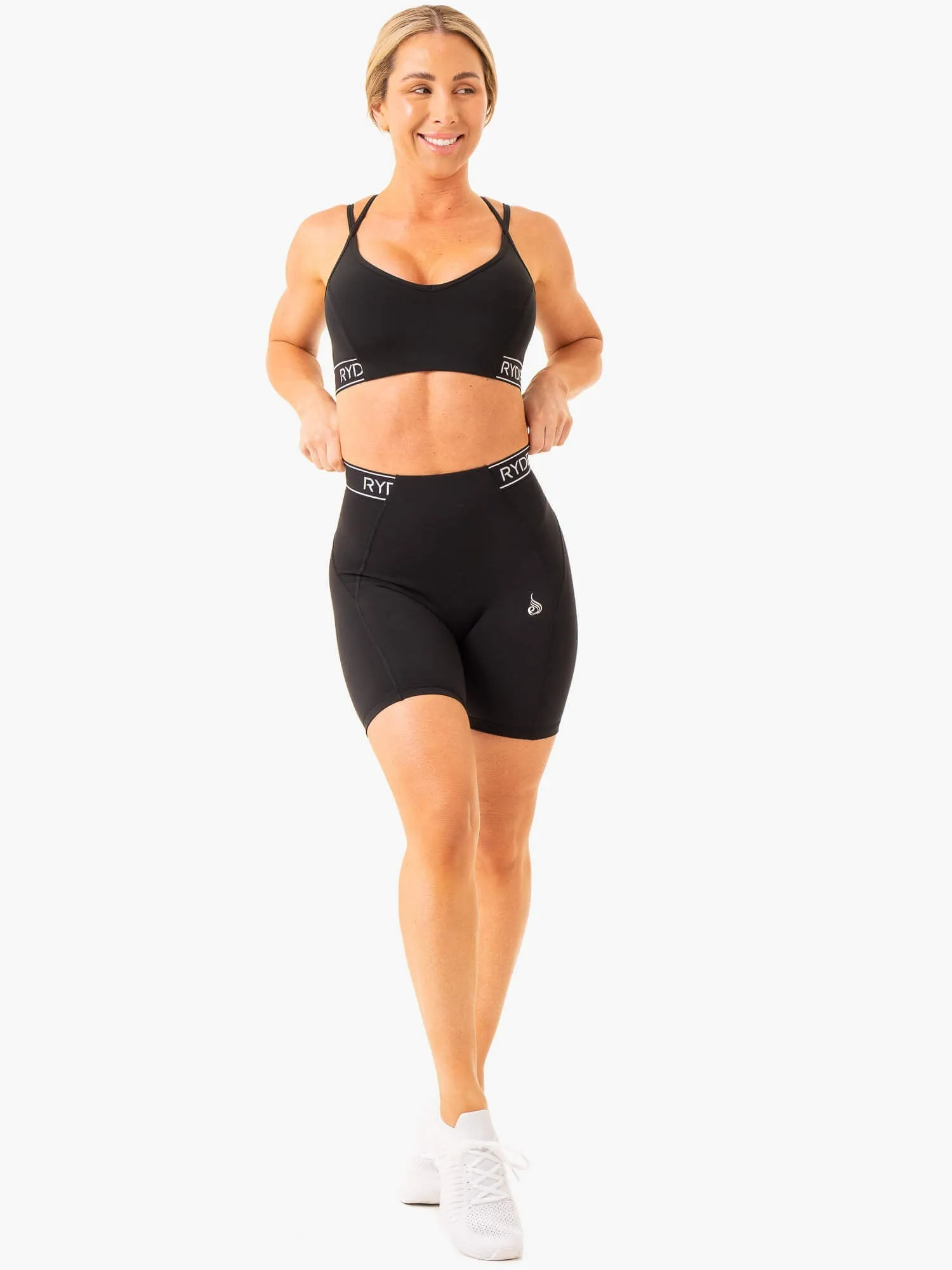 Level Up High Waisted Scrunch Shorts - Black