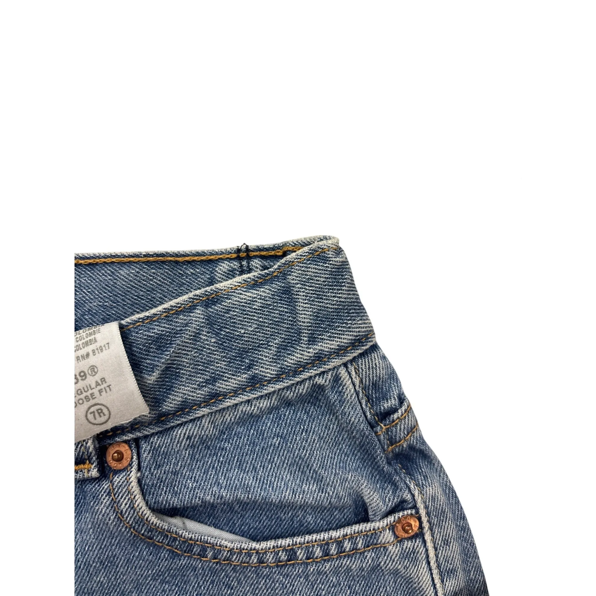 Levis 560 Regular Loose Fit Denim Shorts 7R Blue 100% Cotton #6983