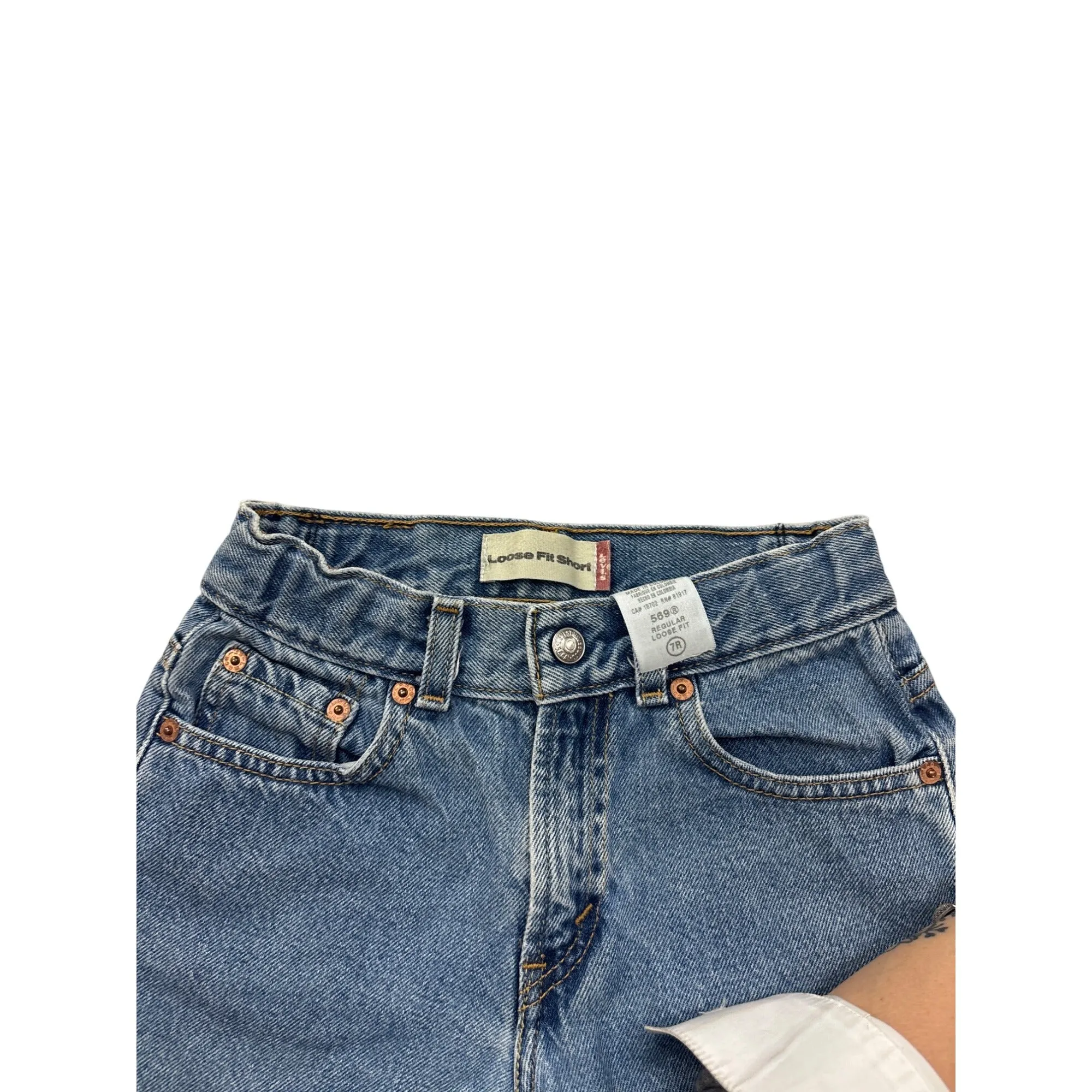 Levis 560 Regular Loose Fit Denim Shorts 7R Blue 100% Cotton #6983