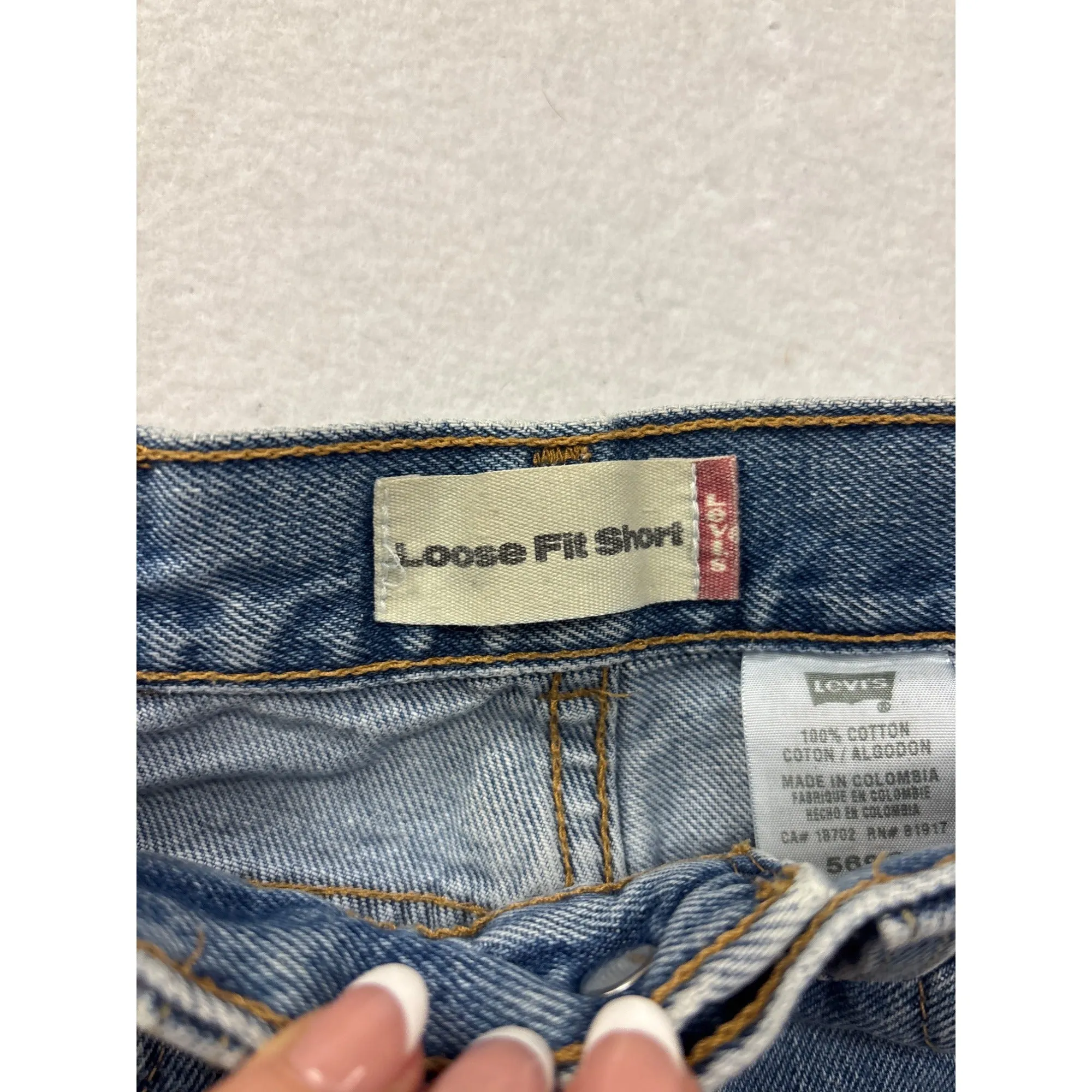 Levis 560 Regular Loose Fit Denim Shorts 7R Blue 100% Cotton #6983