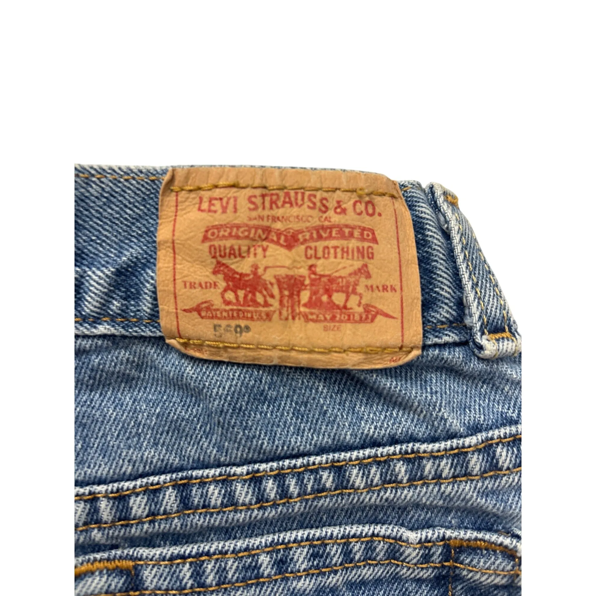 Levis 560 Regular Loose Fit Denim Shorts 7R Blue 100% Cotton #6983