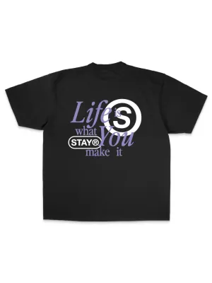Life Is What You Make It Oversized Tee - Black
