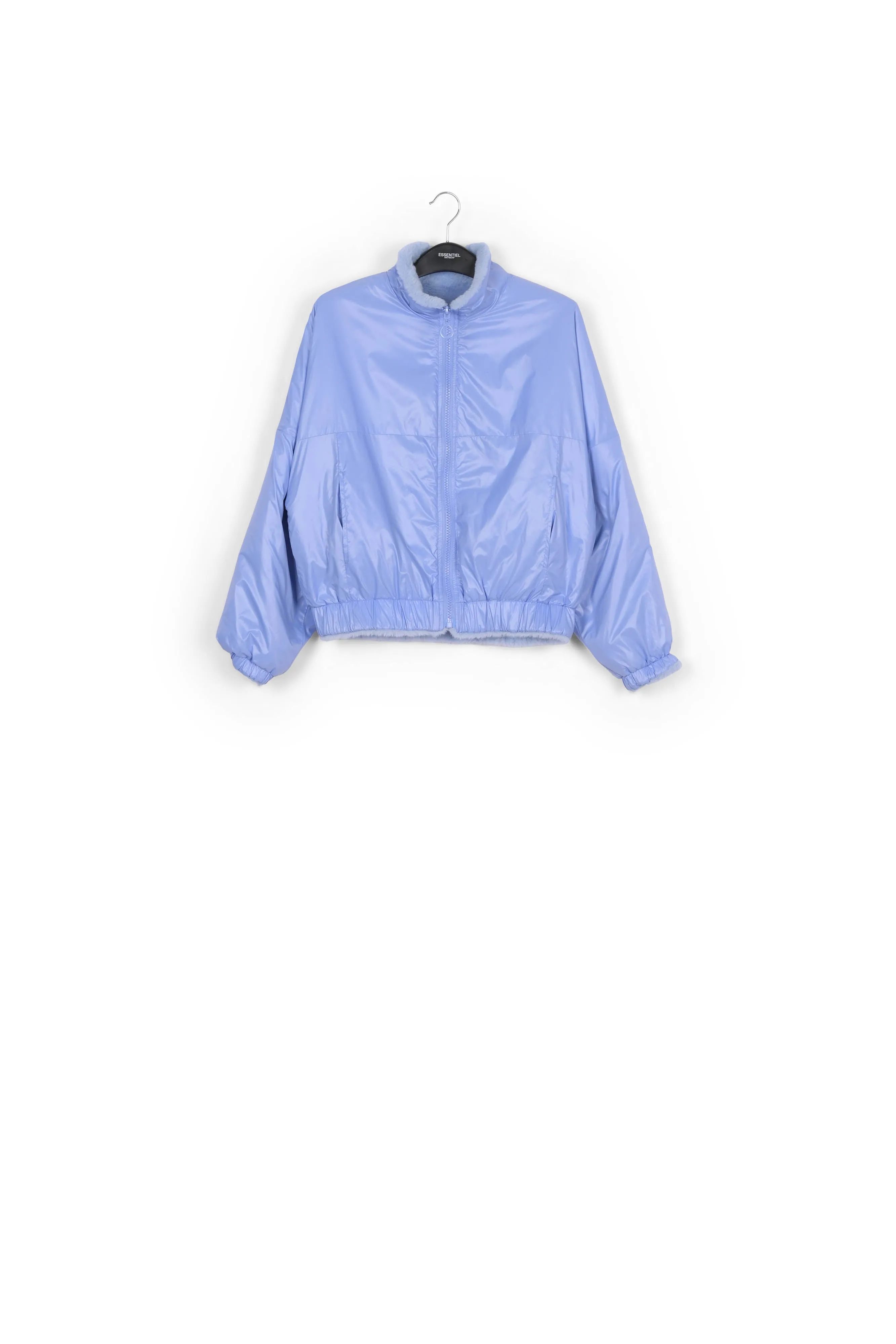 Light blue reversible bomber jacket