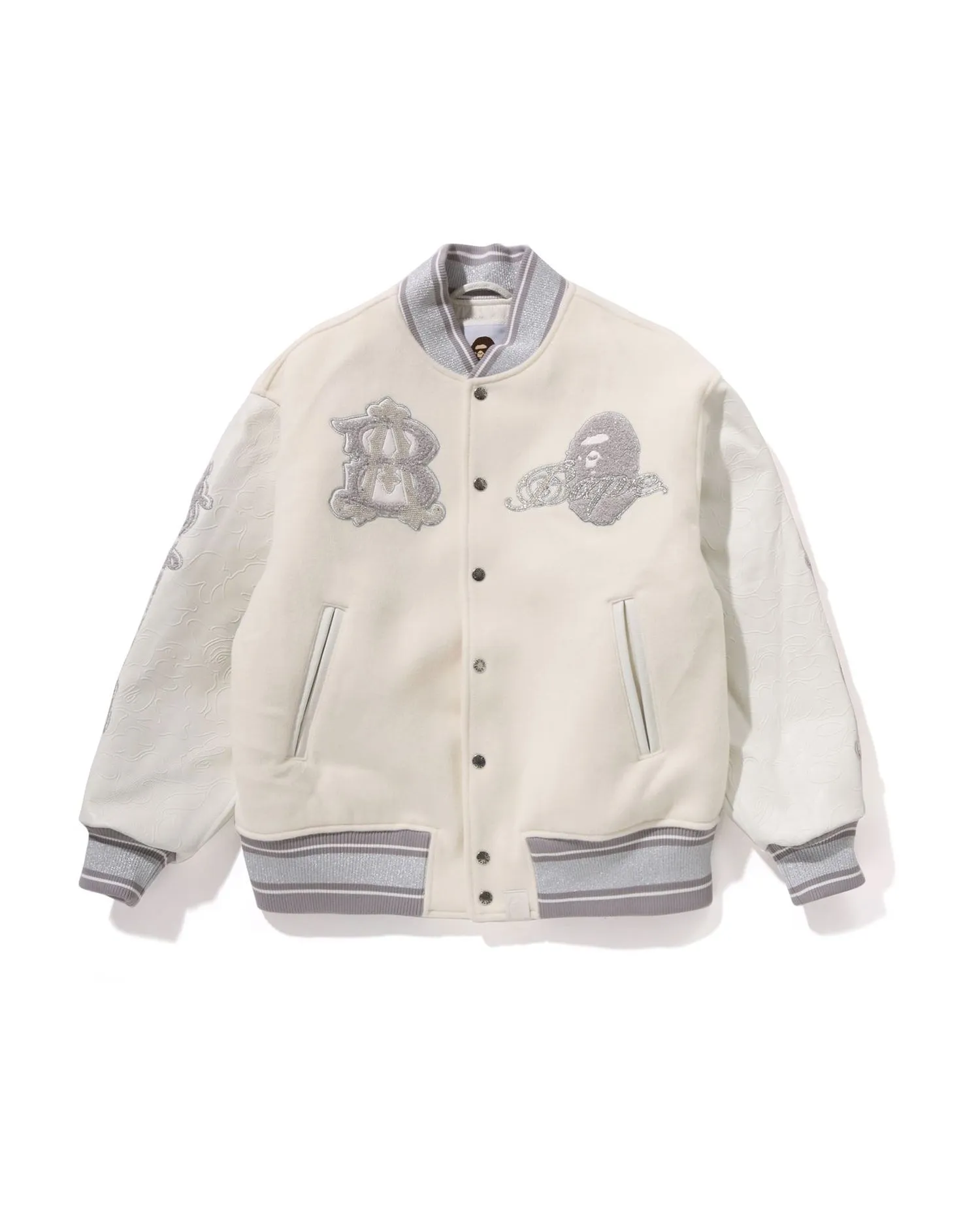 Line Camo Multi Logo Wool Varsity Jacket